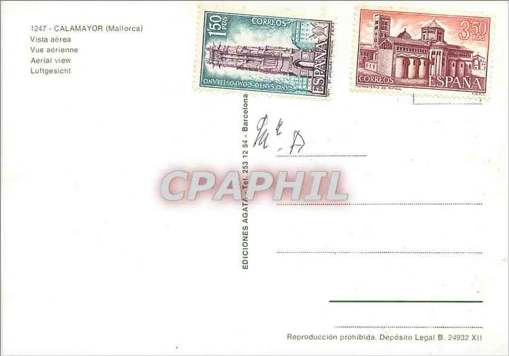 कैलामायोर - मालोर्का — एयरियन व्यू — एडिशन एगाटा, संख्या 1247 - पीछे
