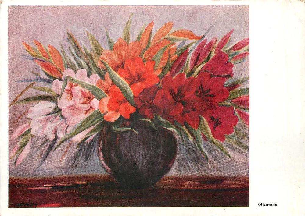 Bouquet van bloemen — Gladiolen — Éditions des Artistes, Nr F 1301 - Voorkant
