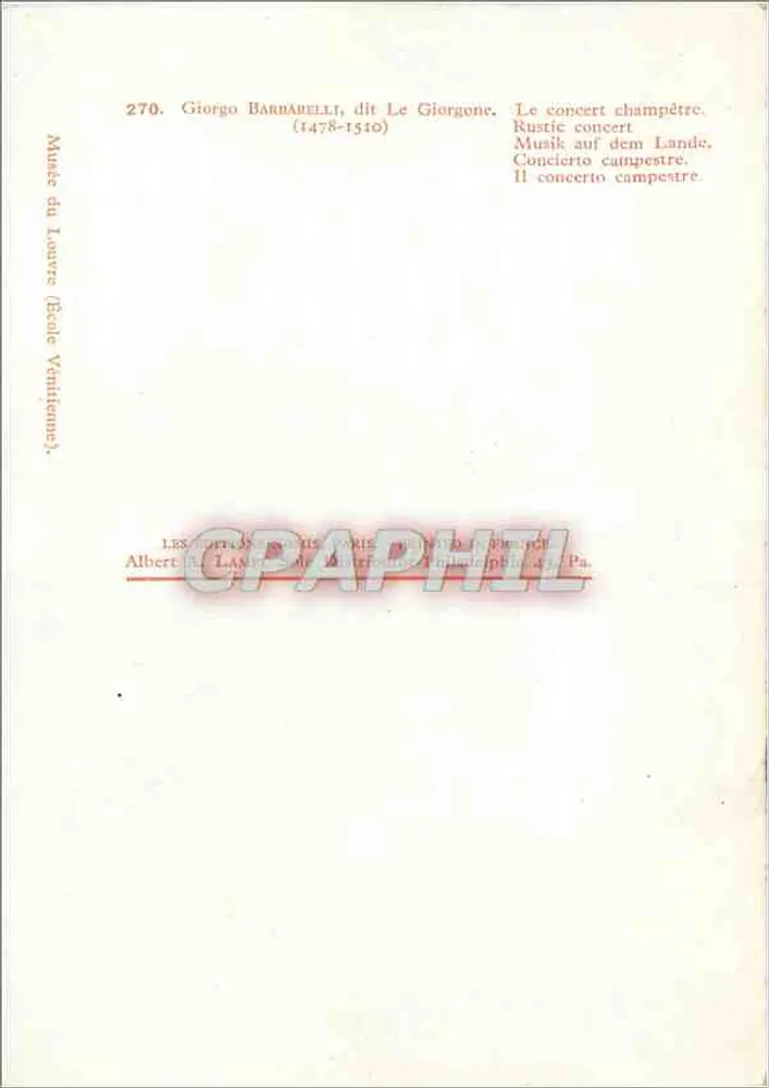 Giorgio Barbabelli dito Le Giorgene — O concerto campestre — Museu do Louvre (Escola Veneciana) - Verso