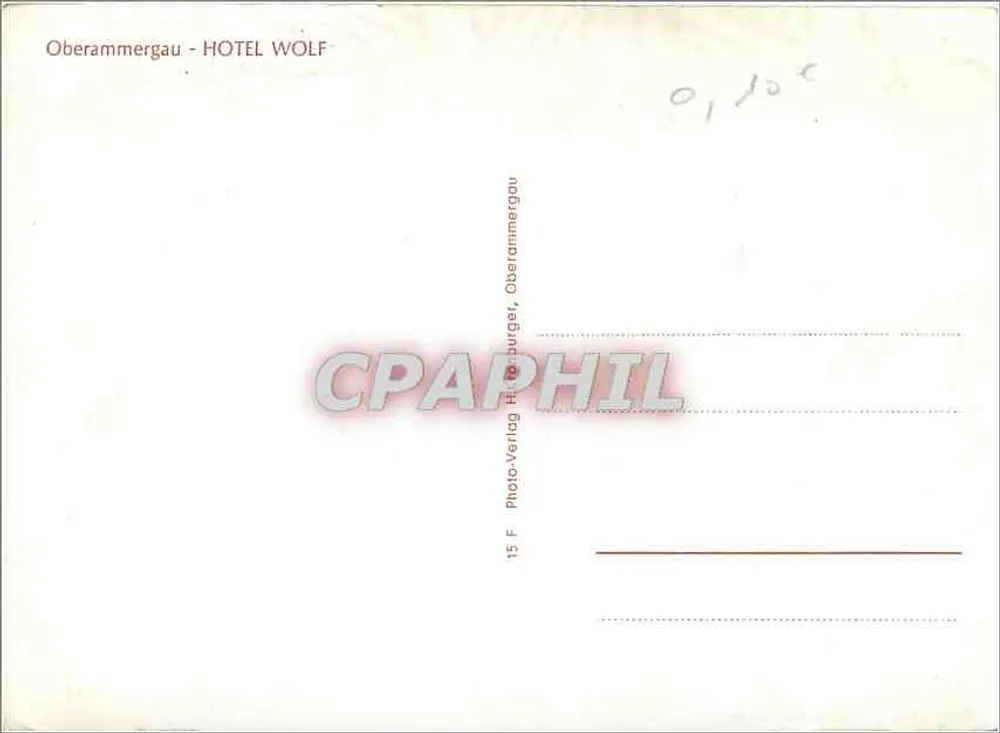 Hotel Wolf — Oberammergau — Photo-Verlag Hinterburger - Verso