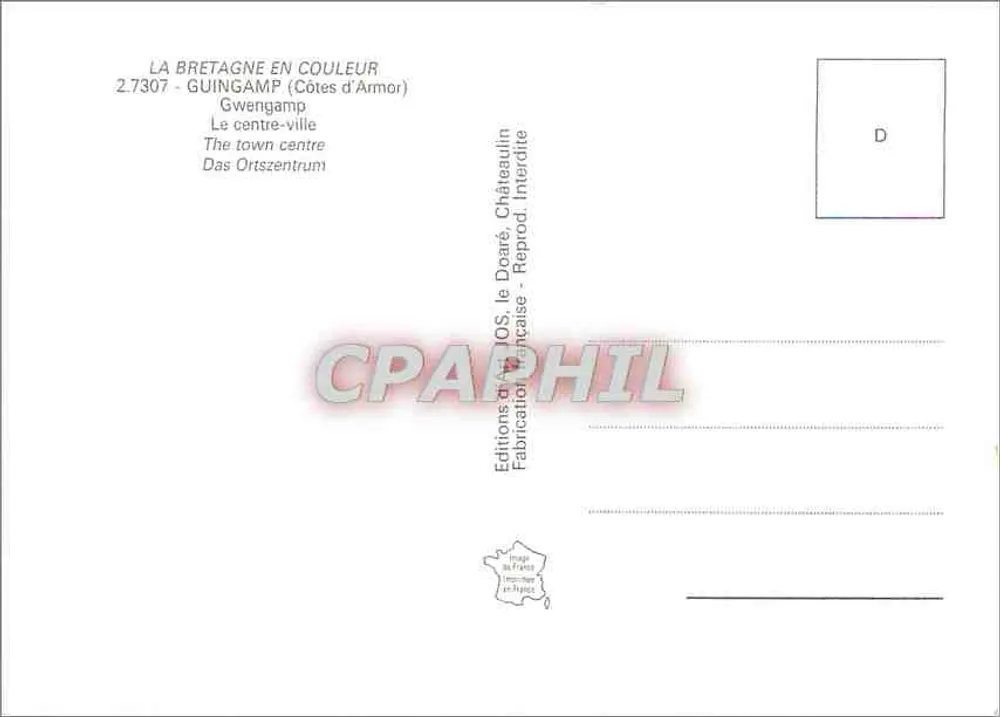 Guingamp — centro da cidade — Edições da OS, le Doaré - Verso