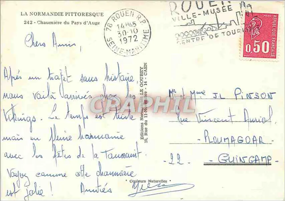 Charmante normannische Holzhütte — mit Esel und Wagen — Emy - Rückseite