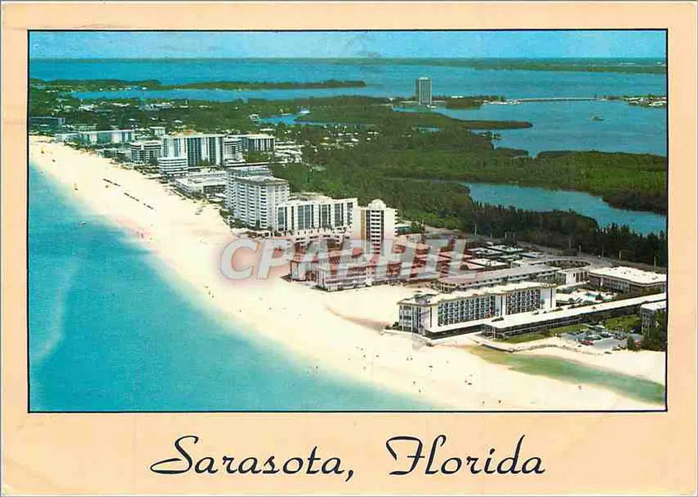 Sarasota, Florida — Luftbild des Lido Key — Verlag Florida Sunshine State - Vorderseite