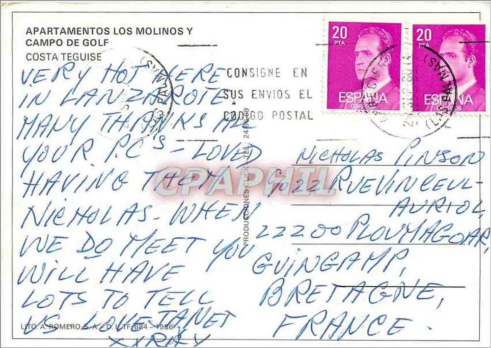 Los Molinos — Lanzarote, Costa Teguise — Verleger - Rückseite