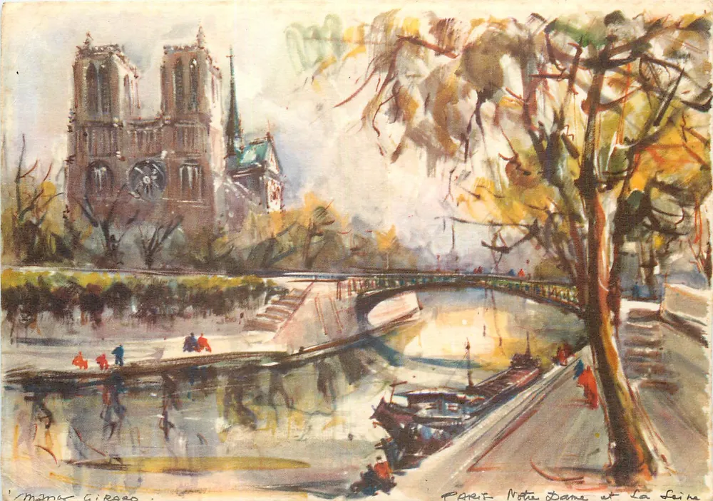 Paris - Notre-Dame e a Seine — Manos Girard - Frente
