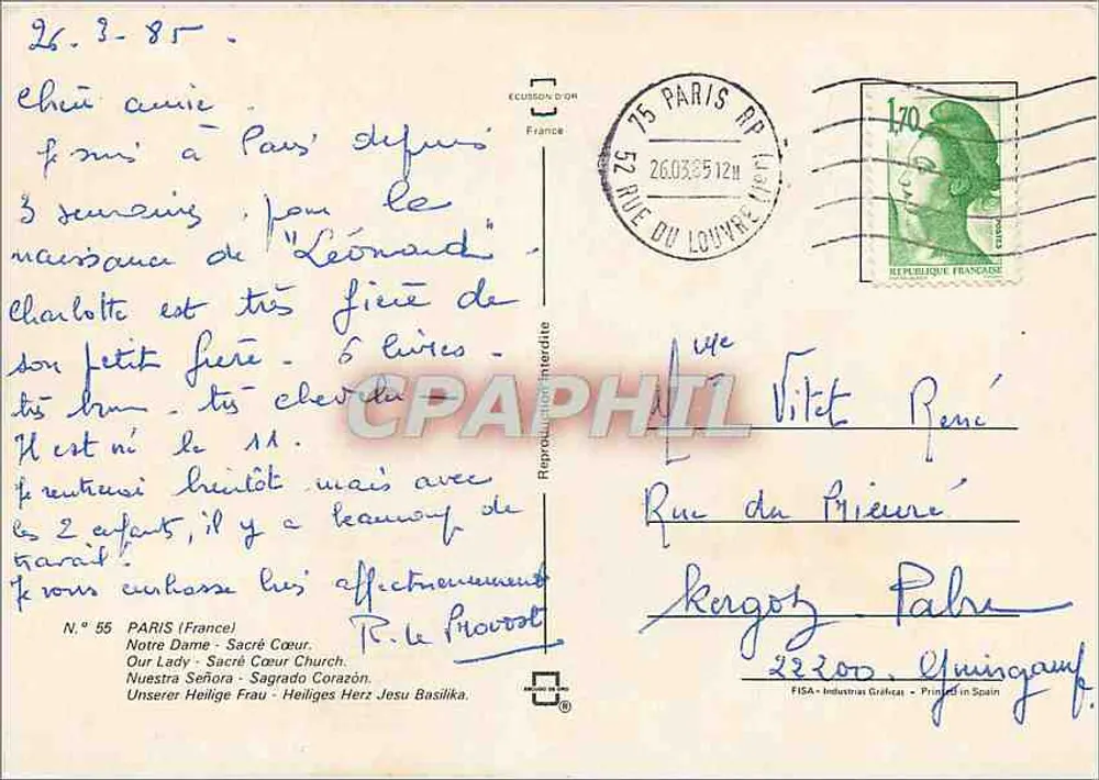 Notre-Dame de Paris — Sacré-Cœur de Paris - Verso