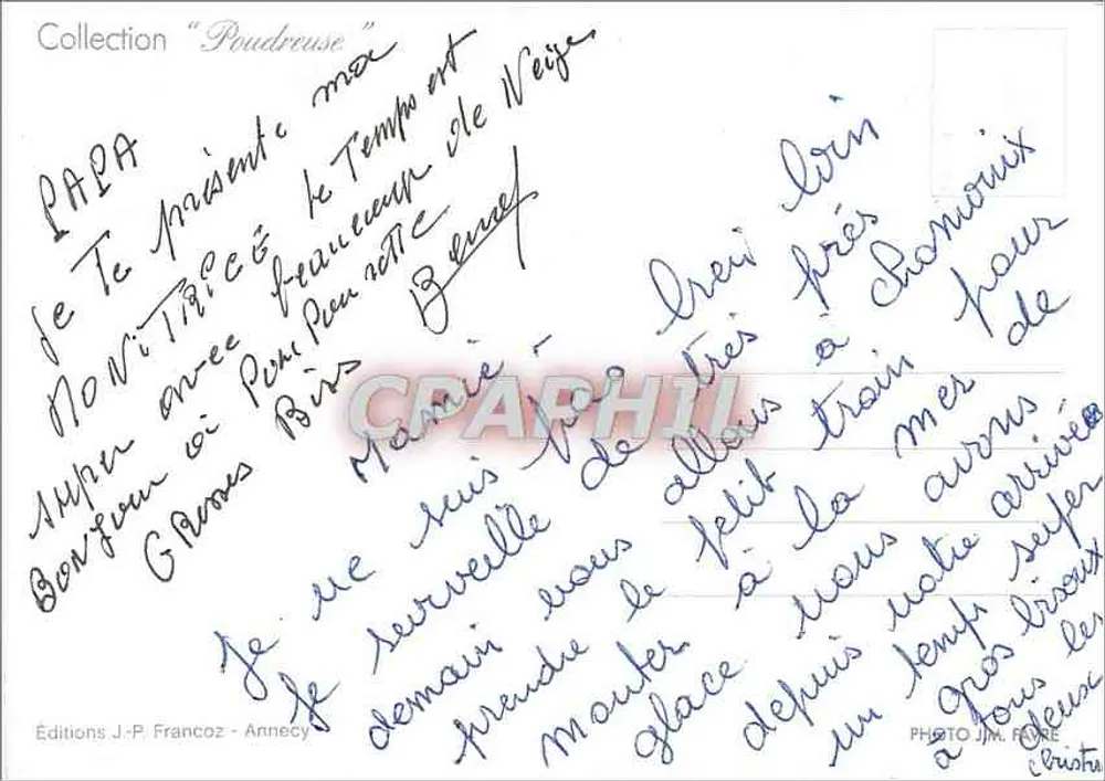 स्की-सन-स्नो — बर्फ पर बिकिनी में महिला — एडिशन्स जे-पी. फ्रांकोज़, एन्नेसी - पीछे