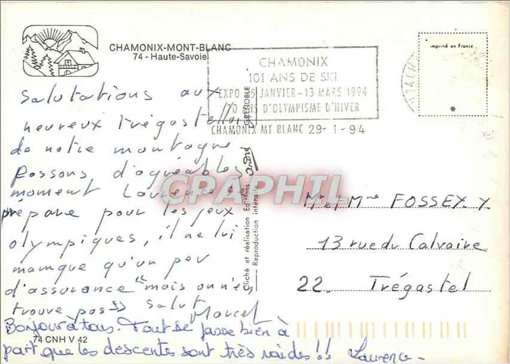 Chamonix Mont-Blanc — 101 lat narciarstwa — wydawca nieznany - Rewers
