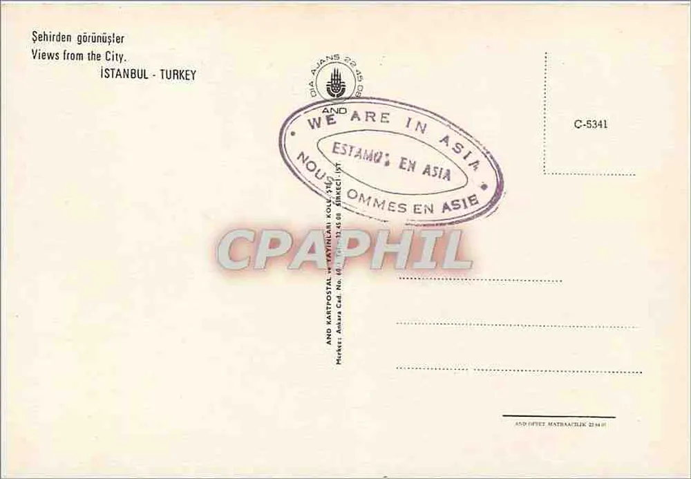 इस्तांबुल — पैनोरमिक दृश्य — AND KARTPOSTAL - पीछे