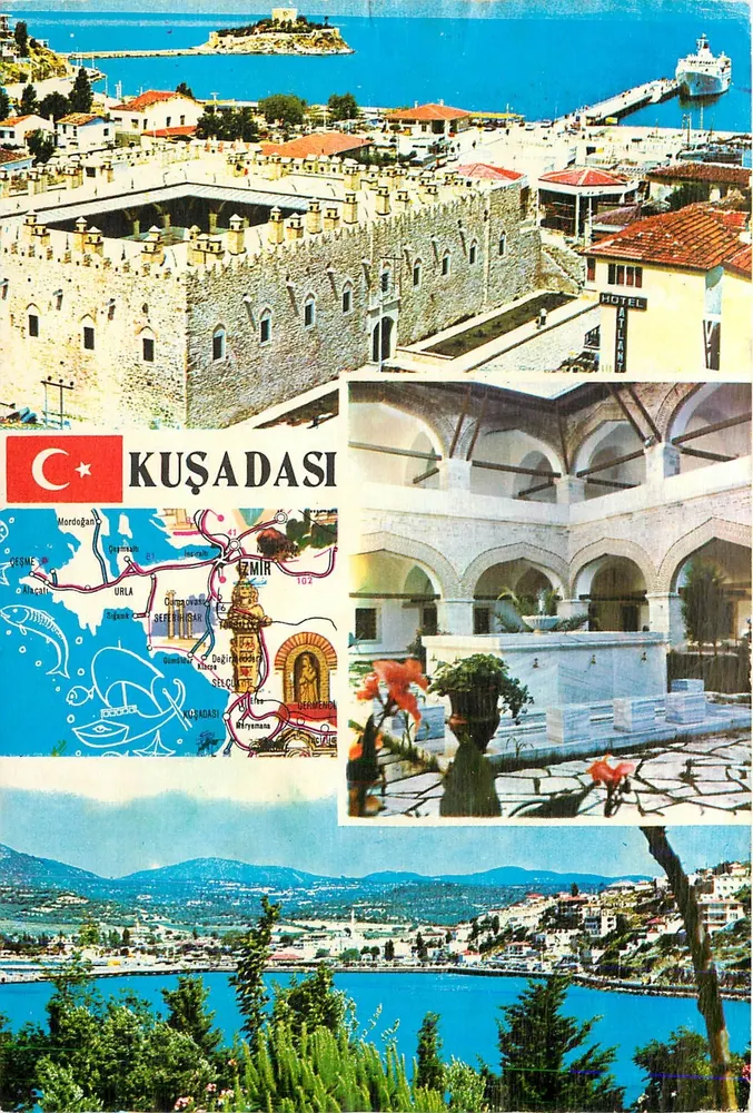 Kuşadası — vista panorâmica — TICARET KARTPOSTALI - Frente