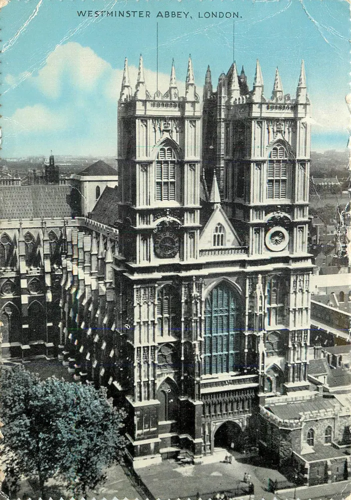 Abadia de Westminster, Londres — vista aérea — E. T. W. Dennis & Sons Ltd. - Frente