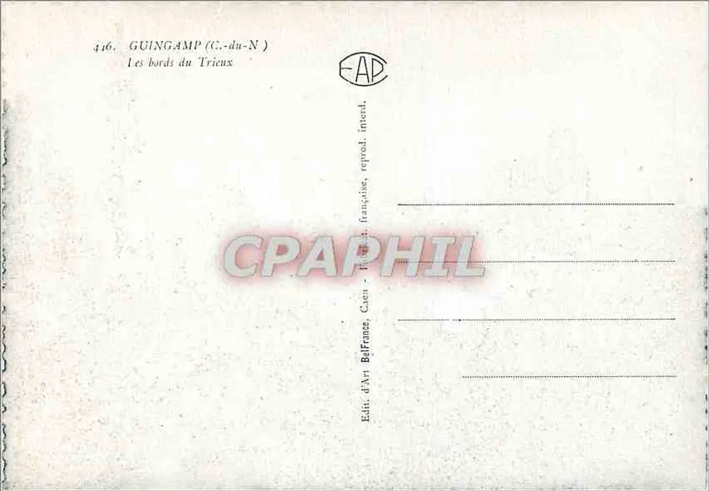 Guingamp (C.-du-N) — As margens do Tricieux — Edição Art Balfrance, Caxen - Verso