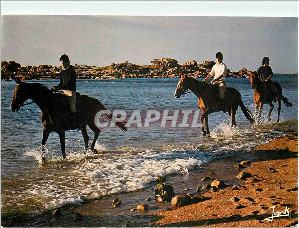 Promenade équestre sur la côte — Bretagne — Éditions d'Art 'Jack' n°3284 - Recto