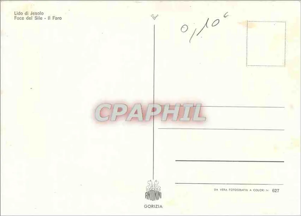 Lido di Jesolo — Foce del Sile - Il Faro — Antonin Gorizia, n° 627 - Verso