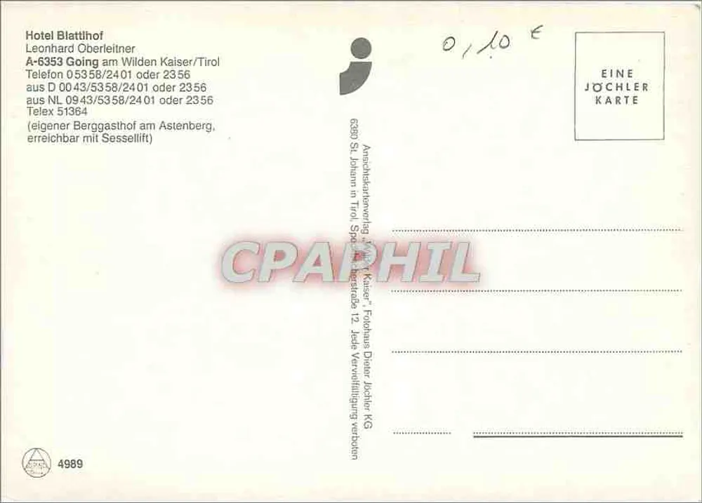 Hotel Blattlhof — Going, Tirol — Editor Jöchler - Verso