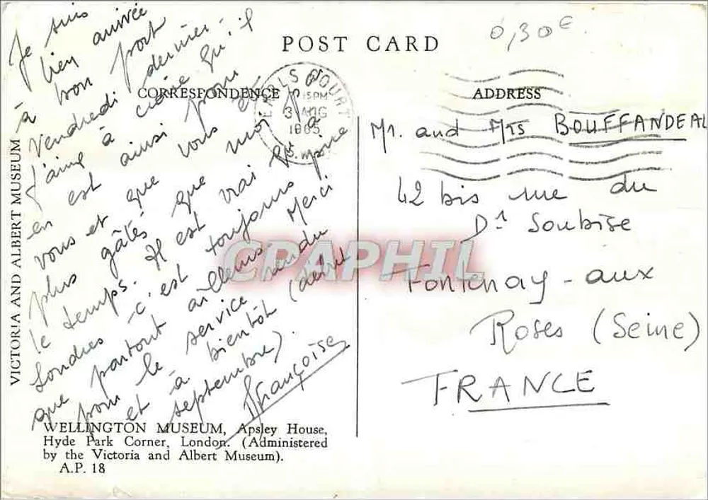 Victoria and Albert Museum — Wellington Museum — éditeur A.P. 18 - Verso
