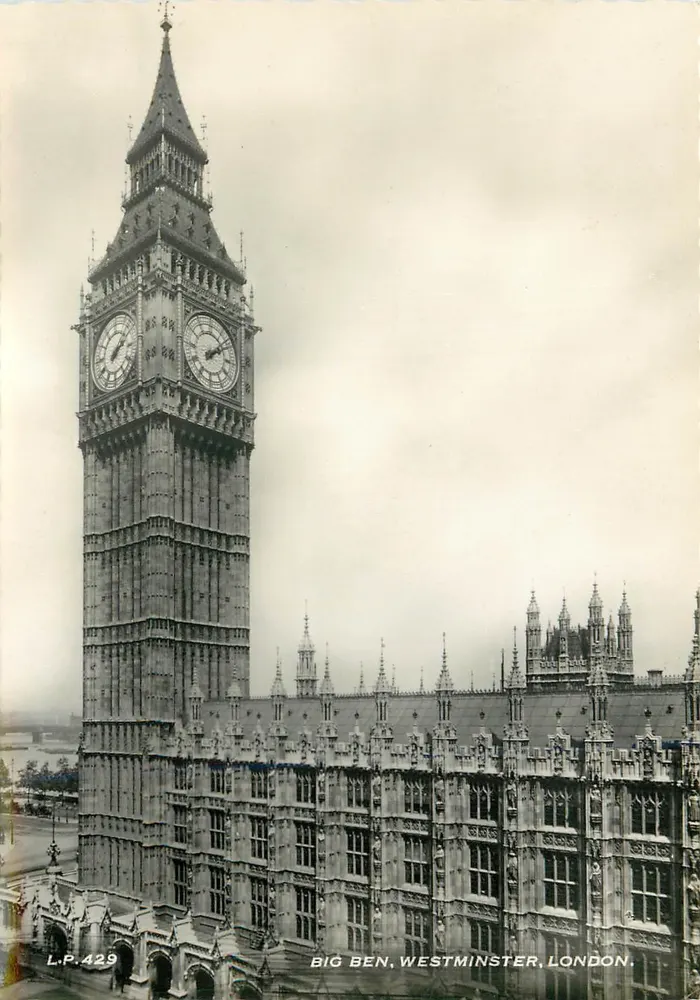 Big Ben, Westminster, Londres — L.P. 429 — Lansdowne Publishing Co. Ltd. - Frente