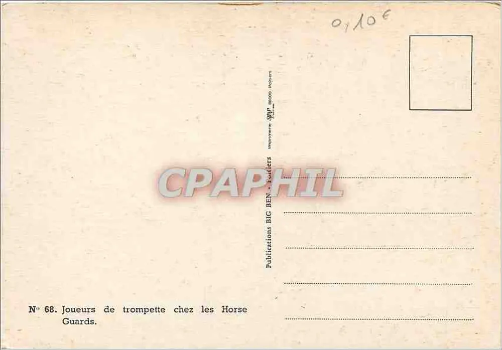 Joueurs de trompette chez les Horse Guards — Publications BIG BEN — n° 68 - Verso