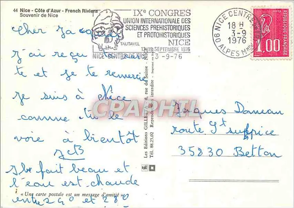 Nice — Capitale de la Côte d'Azur — Éditions GILLET - Verso