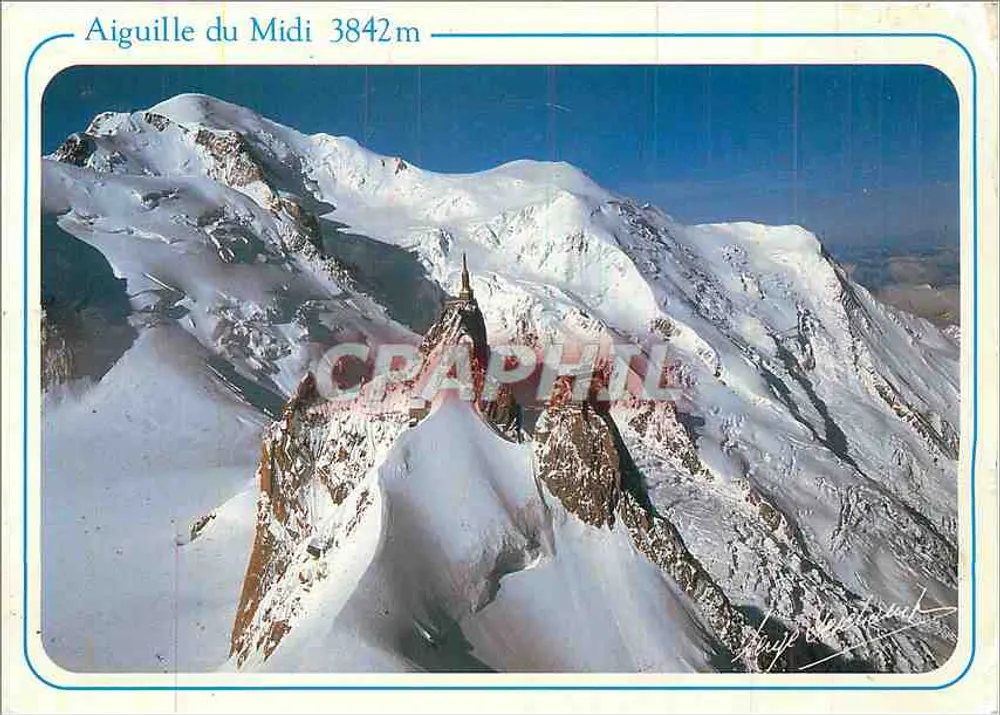 Aiguille du Midi 3842m — vista aérea — Edição e fotografia SIRGE CHAMPS - 74190 LE PAVET - Frente
