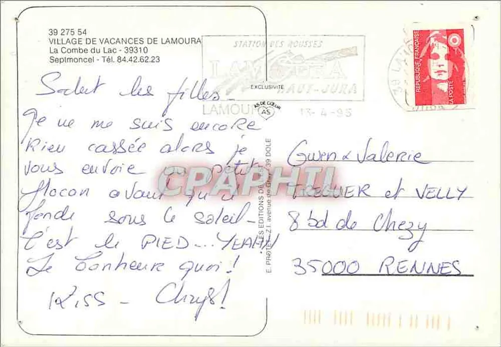 Station des Rousses — schneebedeckte Luftaufnahme — Éditions de Lamoura - Rückseite