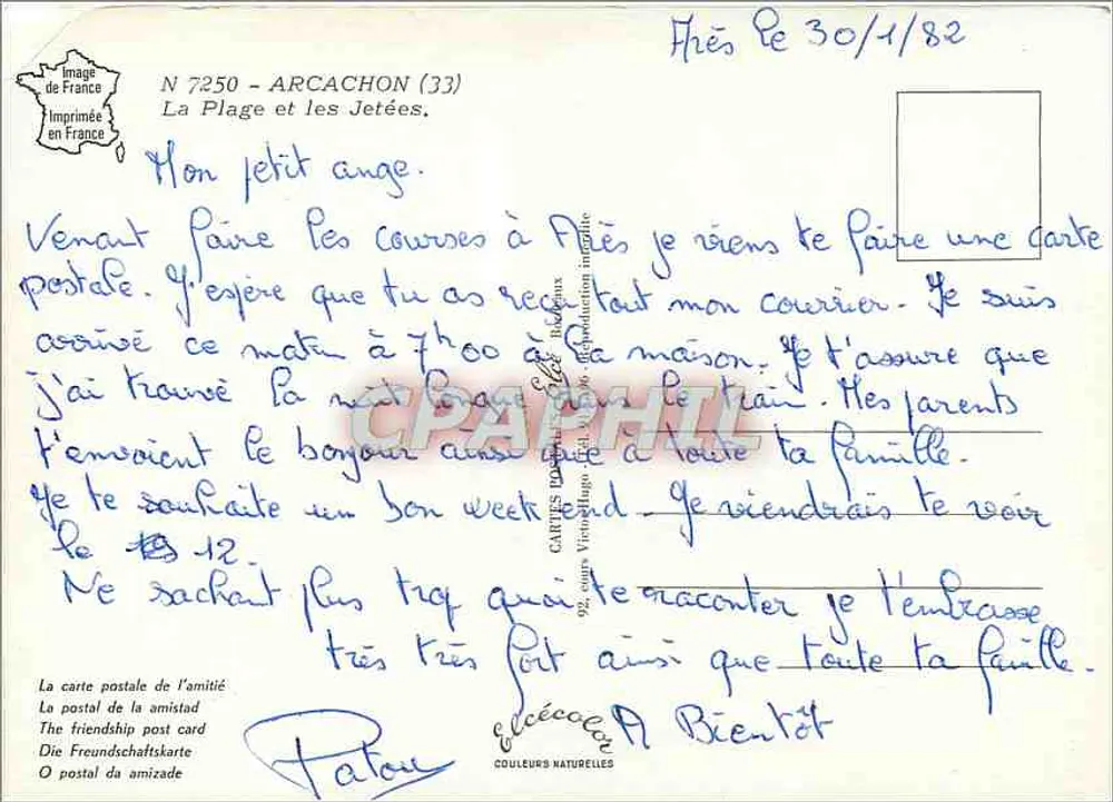 Arcachon — A Praia e as Pontas — Editado por Élèe - Verso
