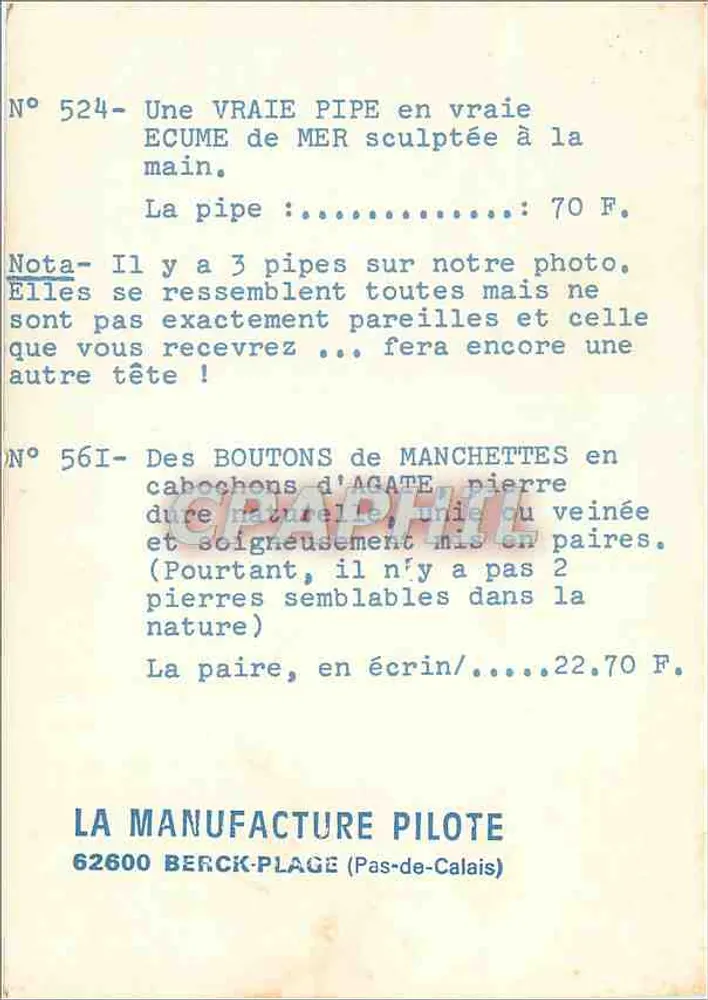 Agat-Krawattenknöpfe und Seifenblasen-Pfeifen — La Manufacture Pilote - Rückseite