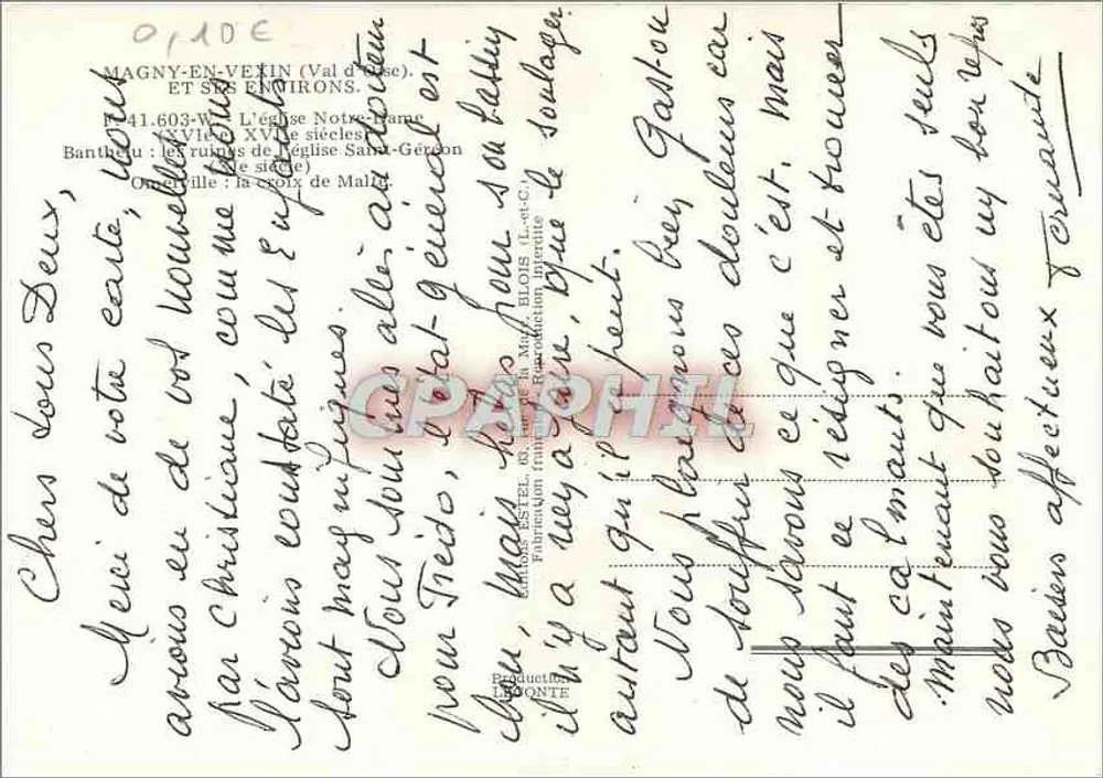 Magny-en-Vexin e seus arredores — Editor: Étib, n° de série 41.603-W - Verso
