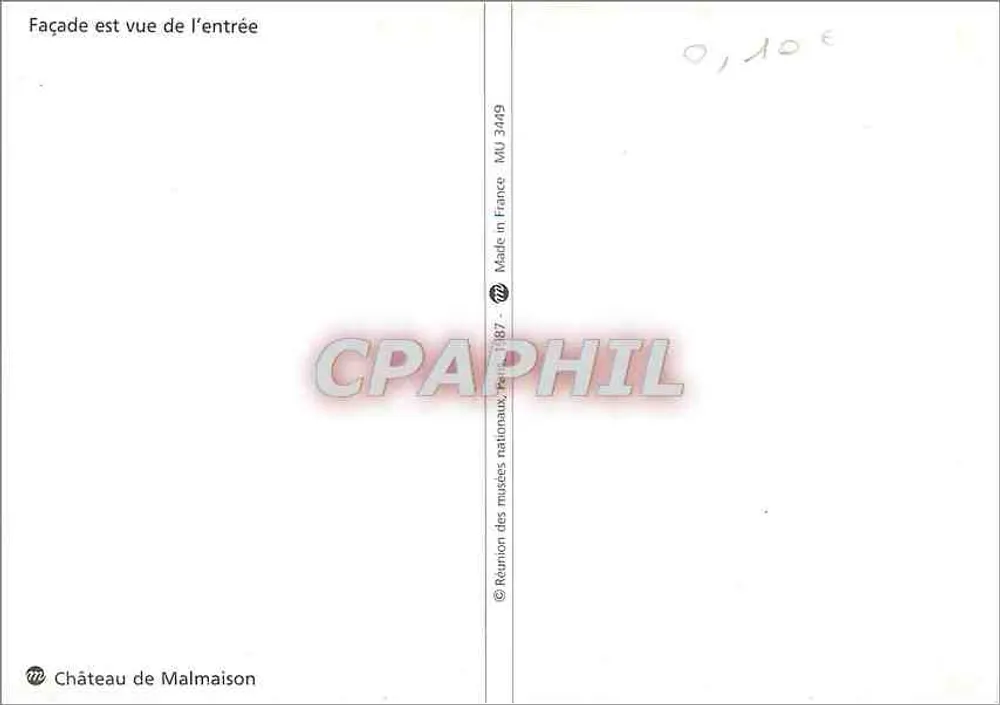 Castelo de Malmaison — Facha vista da entrada — Réunion des musées nationaux, série MIJ 3449 - Verso