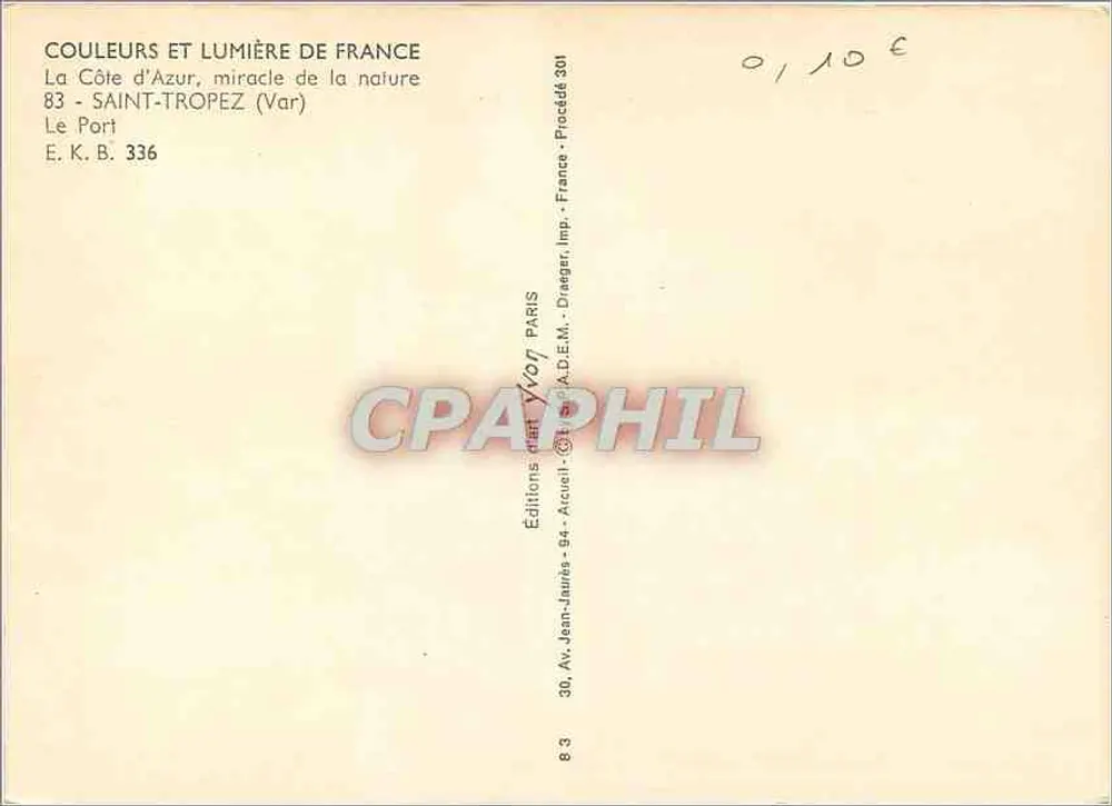 Saint-Tropez — O Porto — Éditions Yvon - Verso