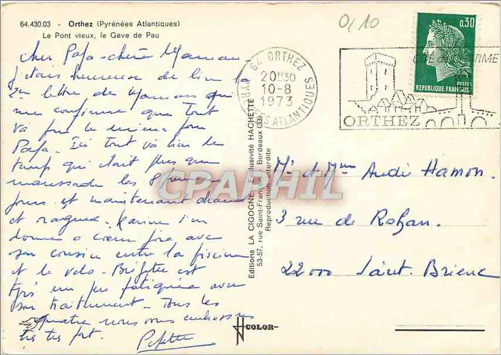 Alte Brücke von Orthez — Pyrénées-Atlantiques — Éditions La Cigogne - Rückseite