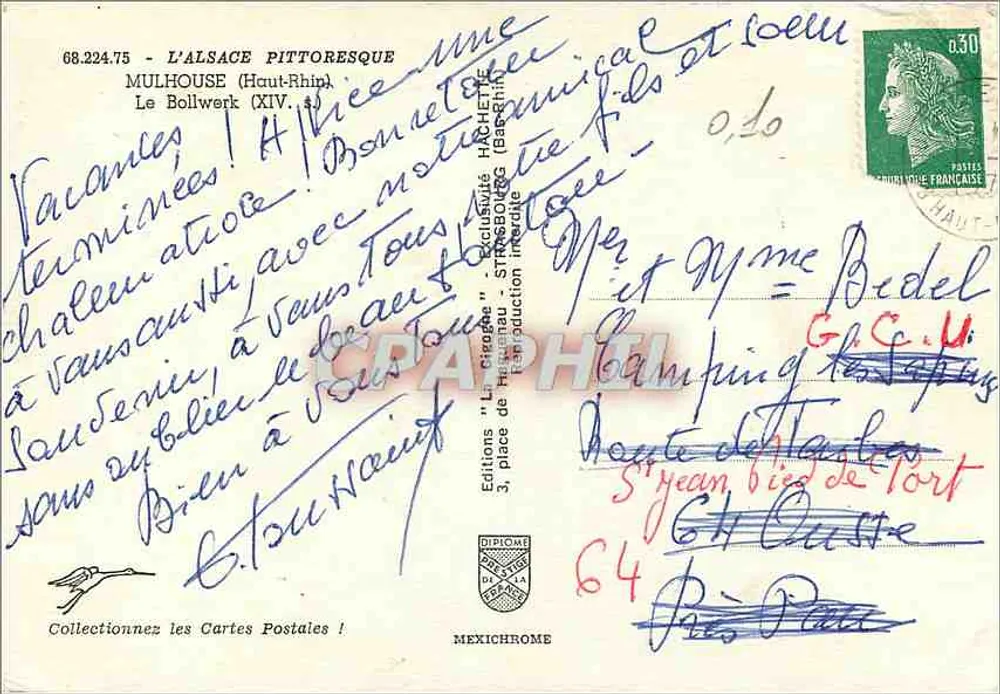 Mulhouse — Le Bollwerk (XIVe s.) — Éditions 'L'Alsace Pittoresque' - Verso