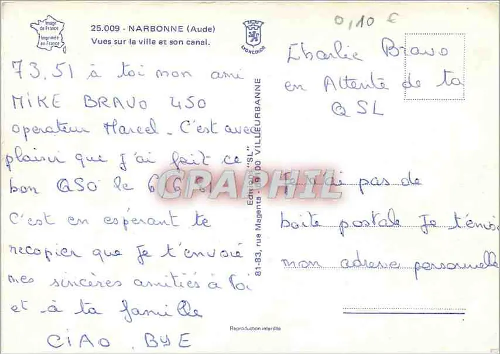 NARBONNE.11. — Le Canal de la Robine — Édition Villeurbanne - Verso