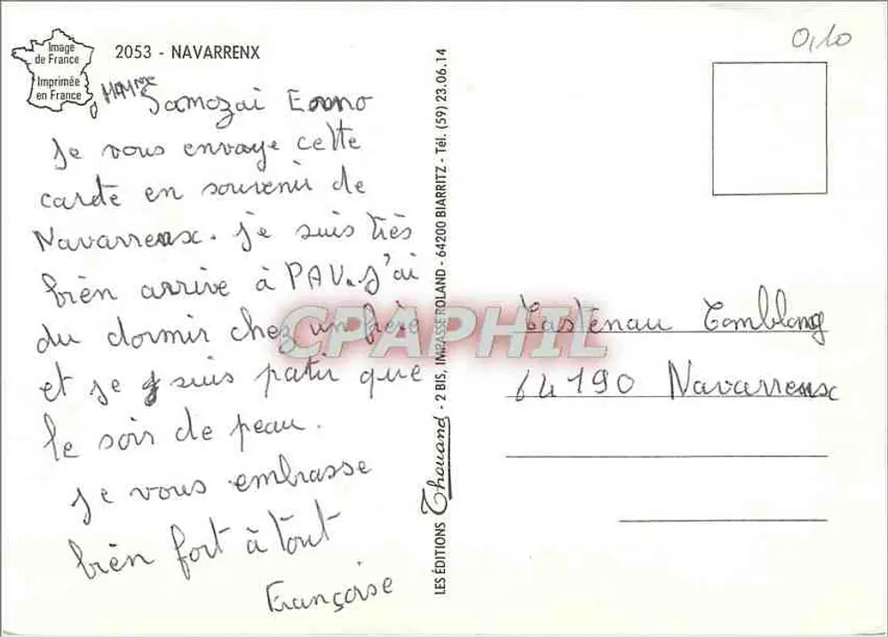 Navarrenx — capitala bérrense, forte fortificada de Vauban — Éditions Chouand, n°2053 - Verso