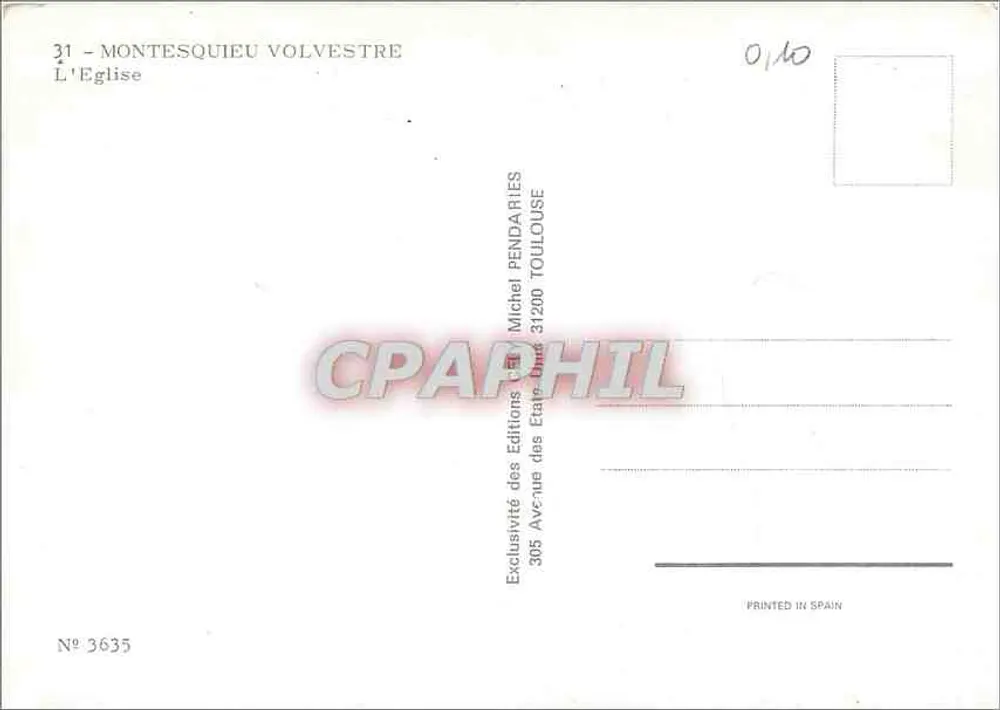 Montesquieu-Volvestre — A Igreja — Edições Michel Pendariès - Verso