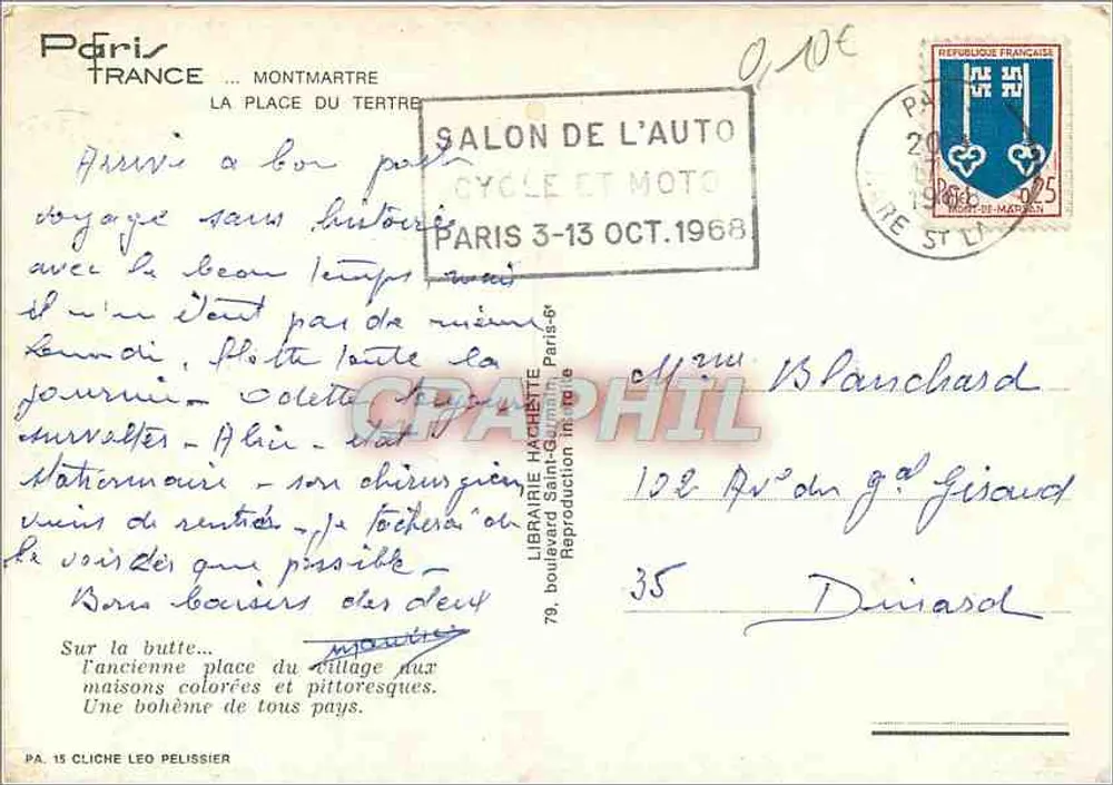 Place du Tertre em Montmartre — Paris — Livraria Hachette - Verso