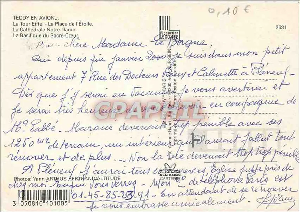 Paris — vue aérienne des monuments — Produção LÉCOMTE n°2681 - Verso