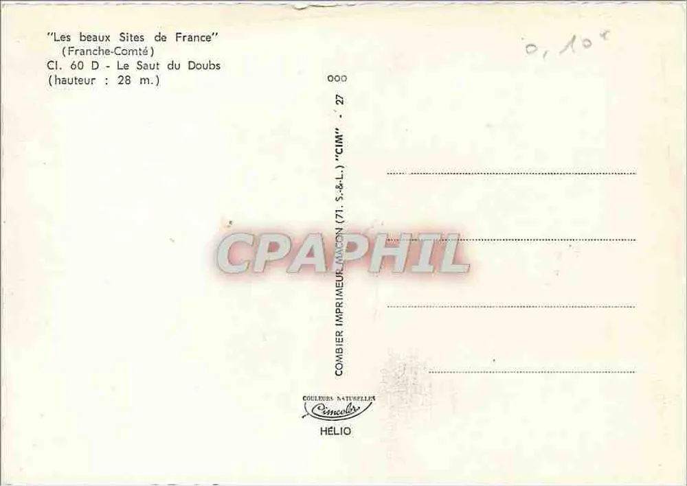 Der Saut du Doubs — Franche-Comté — Verlag C.I.M. - Rückseite