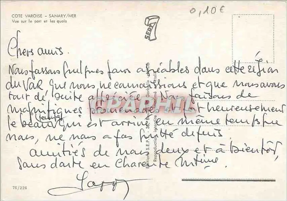 Sanary-sur-Mer — Ansicht des Hafens und der Kai — Verlag S.E.P. n°76/226 - Rückseite