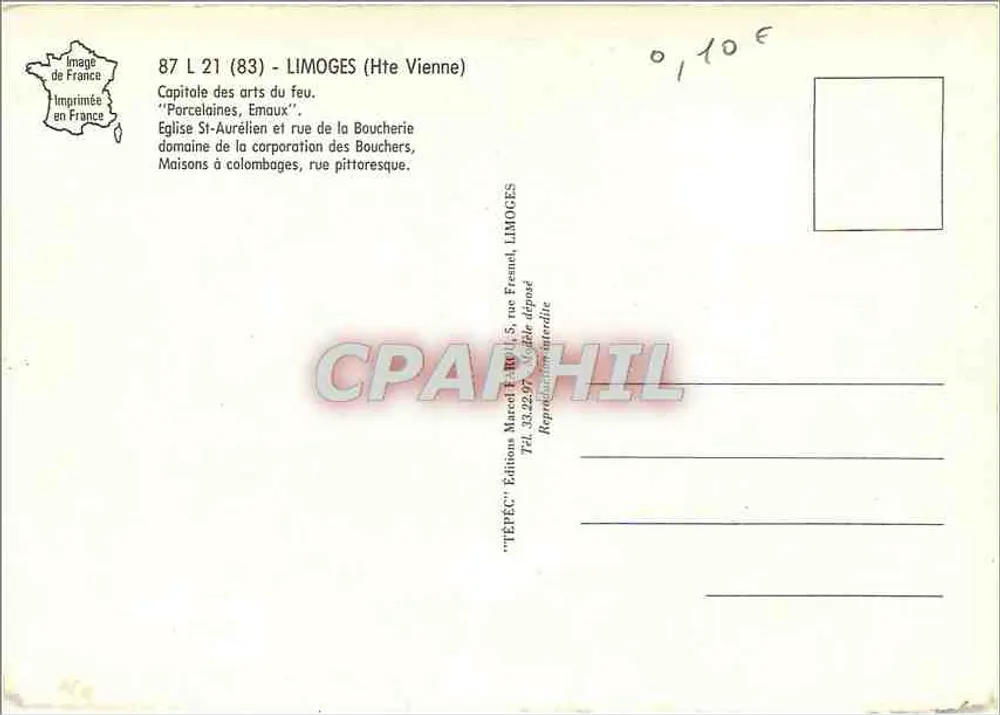 Limoges - Kirche St. Aurélien — Verlag TEPEC, n°2 - Rückseite