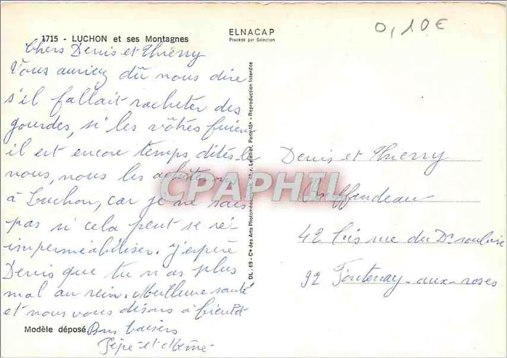Luchon e suas montanhas — n° 1715 — Elnacap - Verso