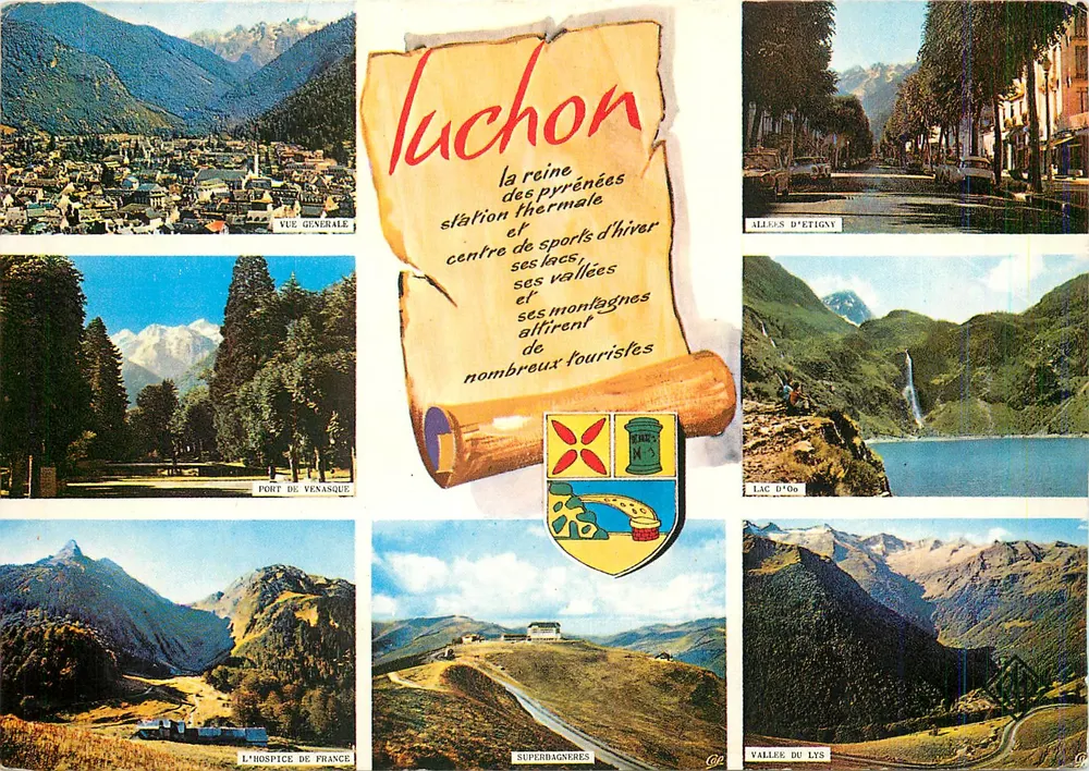 Luchon — a rainha dos Pirineus, estação termal e centro de esportes de inverno — editor Elnacap, n° 1730 - Frente