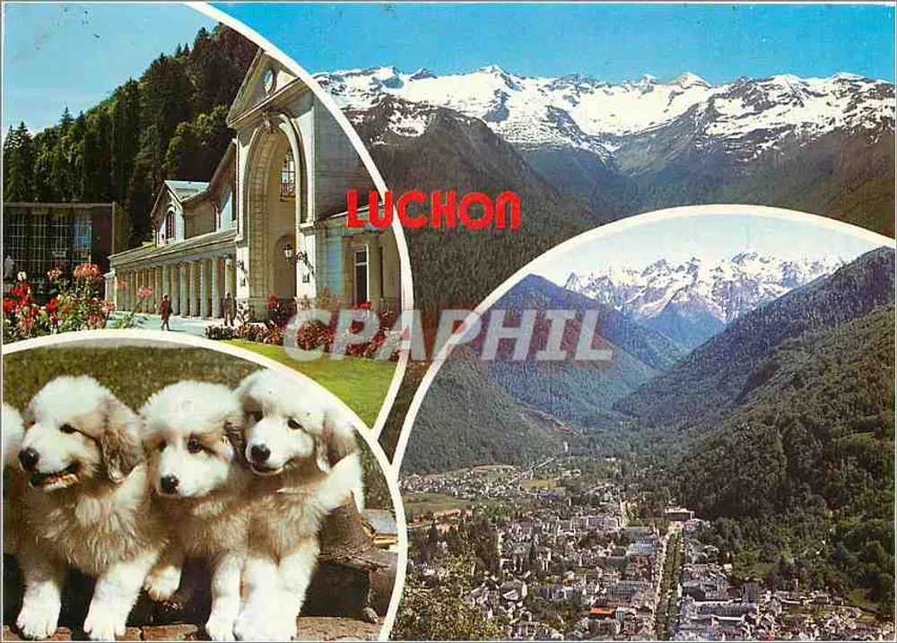 Luchon — vue générale, cirque du Lys, chien grand-père — Éditions d'Art Larrey - Recto