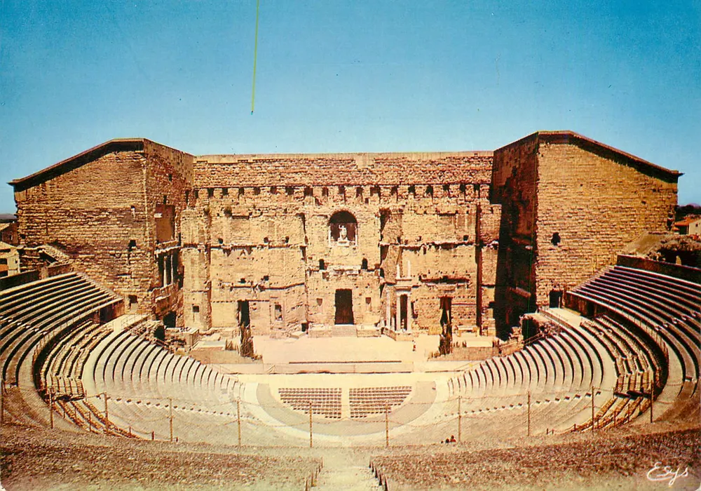 Orange (Vaucluse) — Teatro Antigo encostado na colina Saint-Eutrope — Editor Rellacolor, n° 42/3367 - Frente
