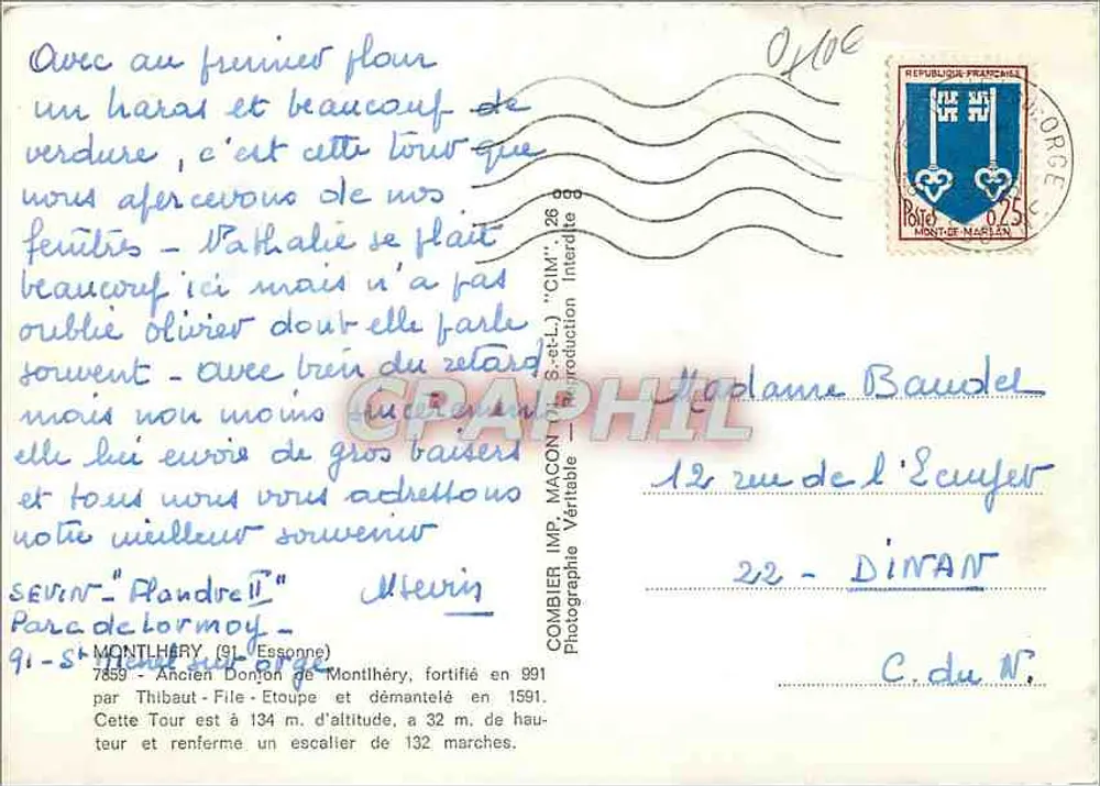 Torre de Montlhéry — Velho torreão — Combiér Imp. Magon - Verso