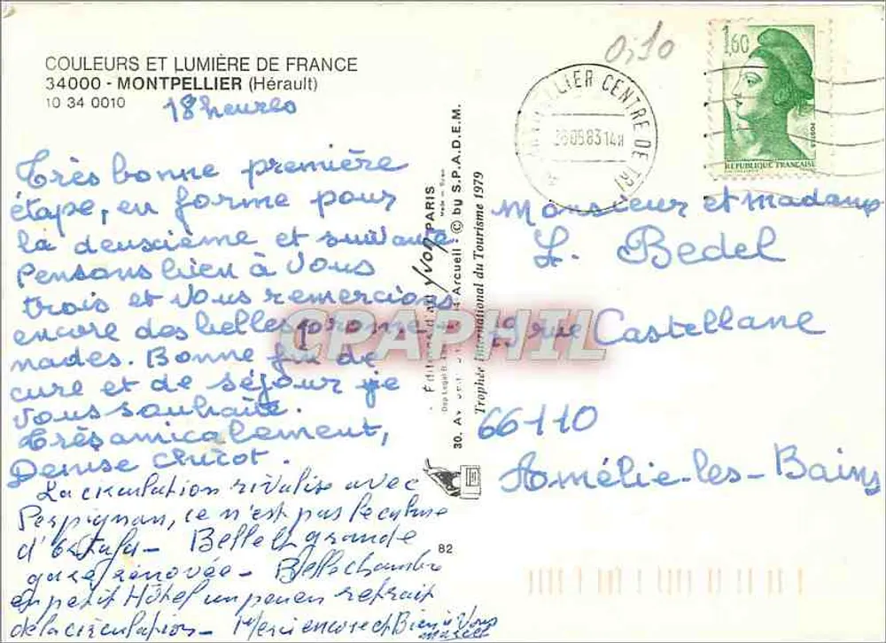 Montpellier — Kathedrale Saint-Pierre, Aquädukt Saint-Clément (18. Jahrhundert), Wasserbauwerk des Peyrou (18. Jahrhundert) — Couleurs et Lumière de France - Rückseite