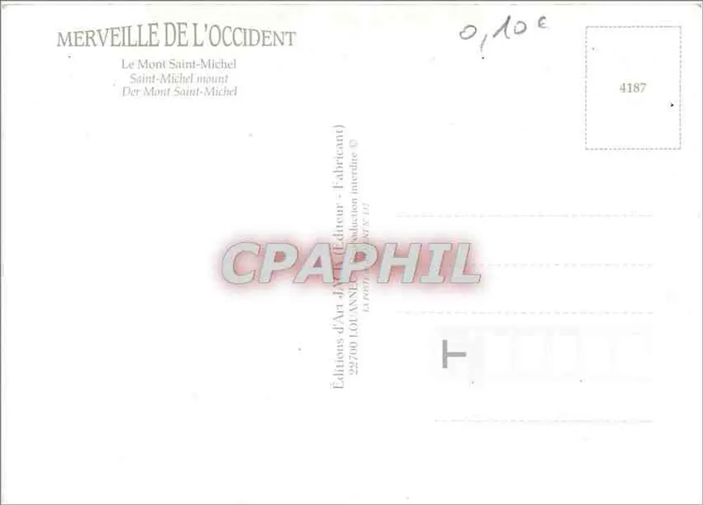 Monte Santo-Mihiel — Maravilha do Ocidente — Éditions d'Art J. YOLANNE - Verso