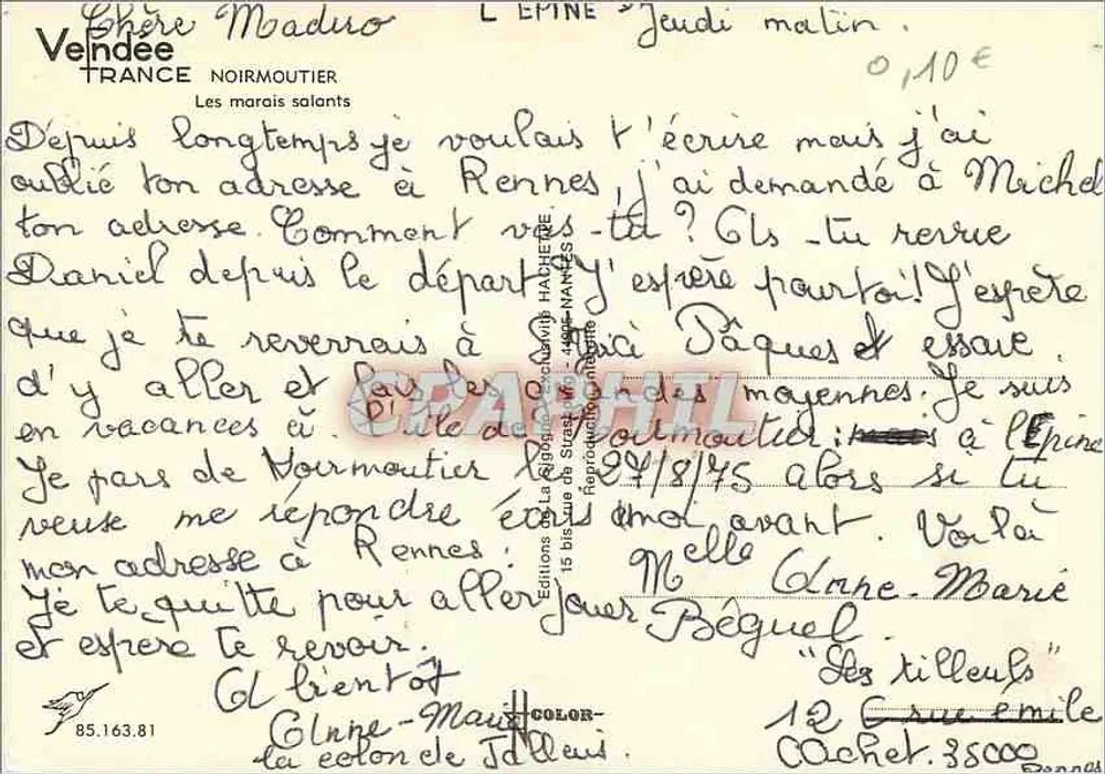 Os marais salants — A Cigana — Edições da Região da Loire - Verso