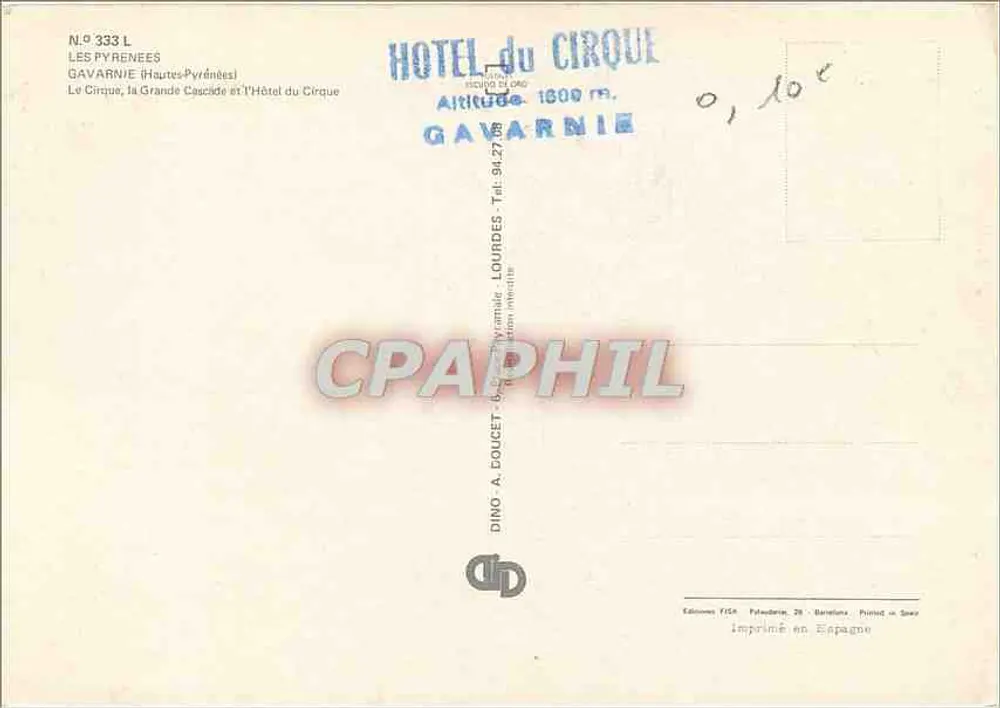 Gavarnie — O Circo, a Grande Cascata e o Hotel do Circo — Edições FISA - Verso