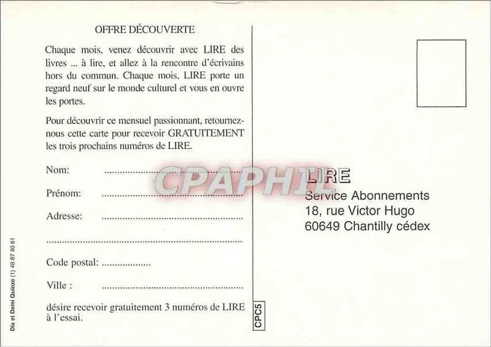 LIRE aos 20 anos! — Outubro 1974 — MAJA - Verso